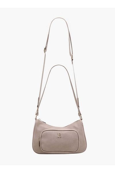 Flora Bella by Shoexpress Textured Crossbody Bag with Detachable Strap and Zip Closure