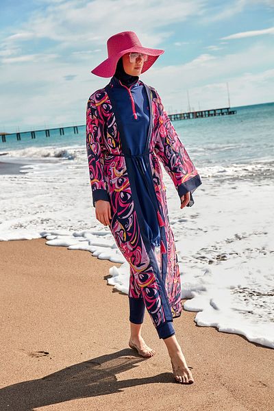 Marina P2416 Model Patterned Kimono Kaftan
