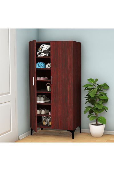 Mahmayi Modern Tall Shoe Cabinet 7 Shelves, Perfect for Entryways Solution for Shoe Collection
