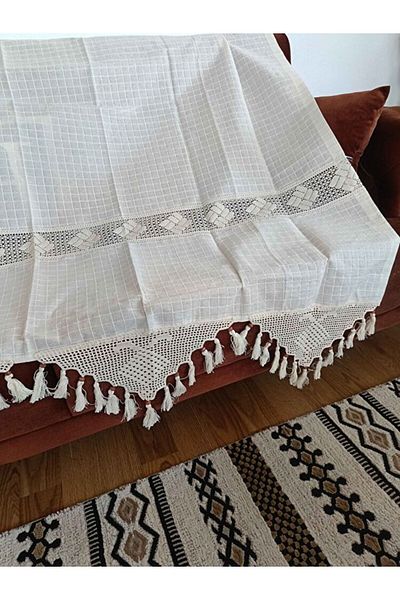 PAZARSEN Buldan Hand Lace Κουρτίνα 100% Βαμβακερή Αυθεντική Υφαντή Κουρτίνα ηλίου