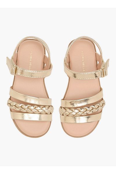 Flora Bella by Shoexpress Braided Sandals with Hook and Loop Closure
