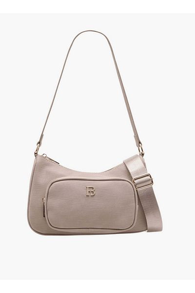 Flora Bella by Shoexpress Textured Crossbody Bag with Detachable Strap and Zip Closure