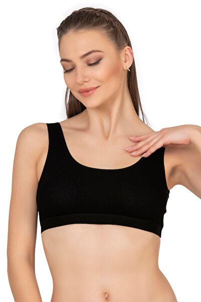 ÖZKAN underwear Özkan 27408 Kadın Viskon Kumaş Çıkarılabilir Pedli Balensiz Kaşkorse Kalın Askılı Sütyen Büstiyer