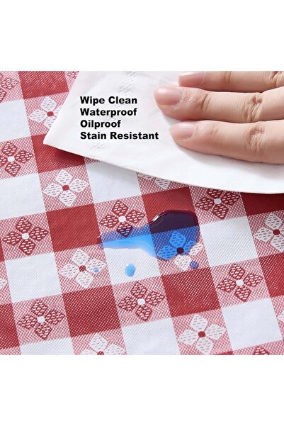 PUFO Bistro oilcloth tablecloth, 100 x 140 cm, red/white