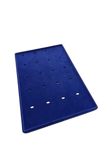 MeGass Dekor Roman Model Vertical Suede Fabric Navy Blue 34-24 cm Triple Set Table Stand with Legs