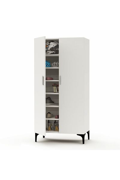 Mahmayi Modern Tall Shoe Cabinet 7 Shelves, Perfect for Entryways Solution for Shoe Collection