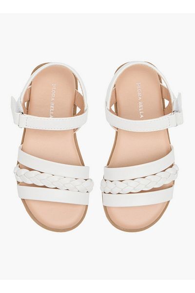 Flora Bella by Shoexpress Braided Sandals with Hook and Loop Closure
