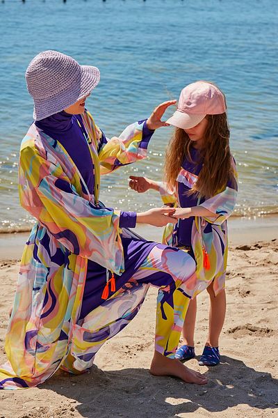 Marina Children's Patterned Colorful Kimono Kaftan P2333