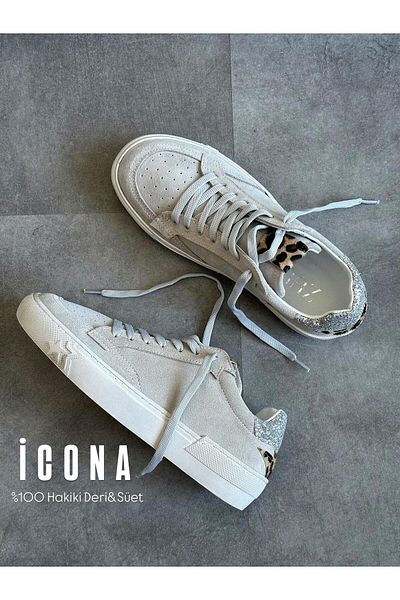 Zuum Pantofi de damă Icona 100% din piele intoarsa autentica - gri si leopard