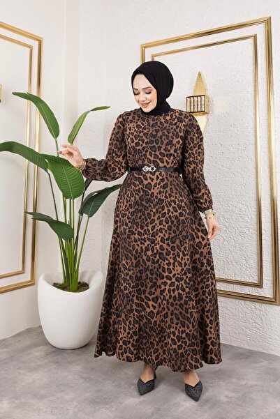 HARMAN BUTİK ΓΥΝΑΙΚΕΙΑ ΖΩΝΗ ΛΕΟΠΑΡ ΣΧΕΔΙΟ MODAL ΦΟΡΕΜΑ