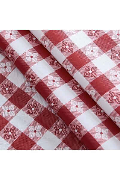 PUFO Bistro oilcloth tablecloth, 100 x 140 cm, red/white