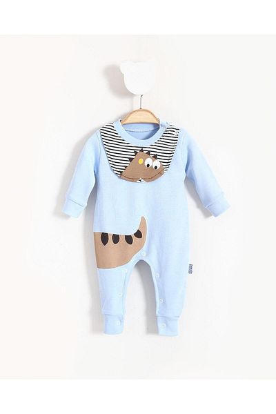Bubito Baby Romper with Dinosaur Image and Bib Detail