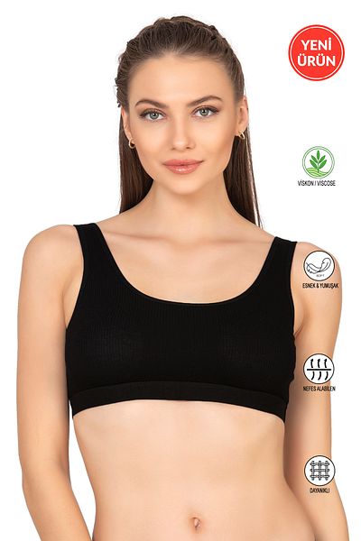 ÖZKAN underwear Дамски сутиен бюстие с дебели презрамки, подвижен и с подплънки, без банели, от вискозен плат Özkan 27408