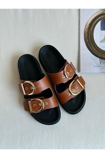 Zuum Soffo Buckle Women's Slippers - Tan Skin