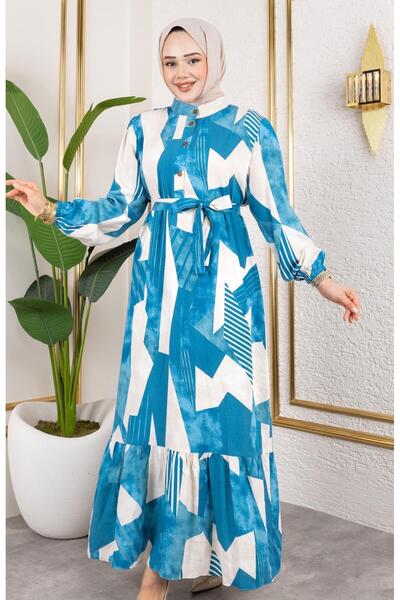 HARMAN BUTİK Women's Viscosite Testettur Dress with Belt