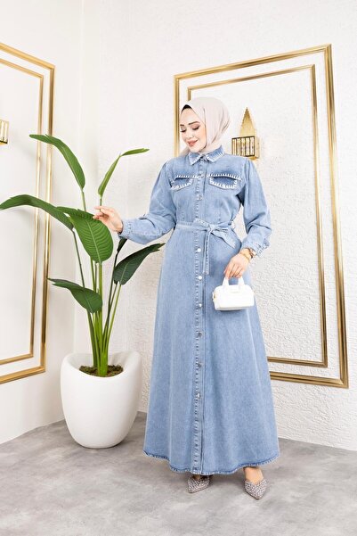 HARMAN BUTİK ΓΥΝΑΙΚΕΙΟ ΤΖΙΝ ΤΖΙΝ ΦΟΡΕΜΑ ΜΕ ΤΣΕΠΗ