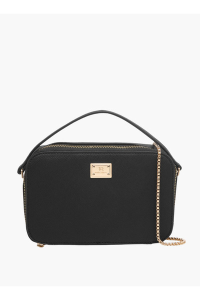 Flora Bella by Shoexpress Textured Crossbody Bag with Chain Strap and Zip Clo...