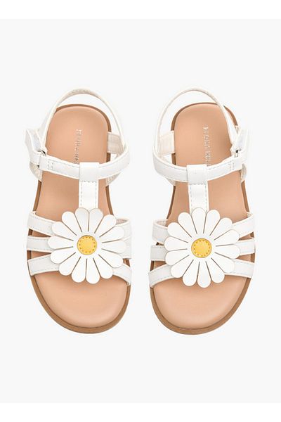 Flora Bella by Shoexpress Applique Detail Sandals with Hook and Loop Closure