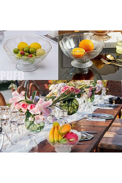 PUFO Bol elegant tip platou Pufo Luxury pentru fructe, cu picior pentru prăjituri, produse de patiserie, fructe, aperitive
