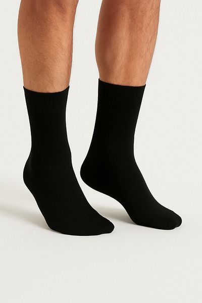 Ducks Socks Мъжки черни бамбукови чорапи, 6 броя, безшевни, дълги, в кутия, перащи се