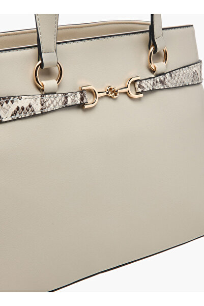 Celeste Textured Tote Bag with Zip Closure and Detachable Strap - W 15 x H 20.5 x D 32.5 cm