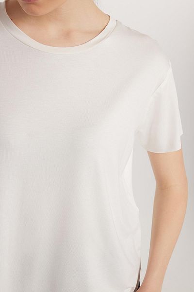 Tudors Γυναικείο μπλουζάκι Relax Fit Modal Fabric Basic Crew Neck Ecru T-shirt