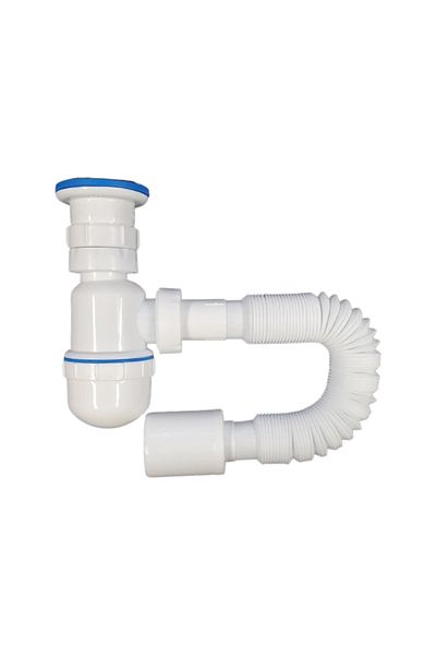 flores Sink trap with flexible connection, COD1050, white, 64 x 32 mm
