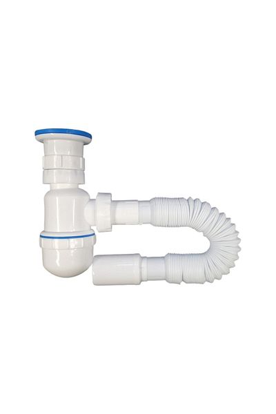 flores Sink trap with flexible connection, COD1061, white, 1"1/2 - 32 mm