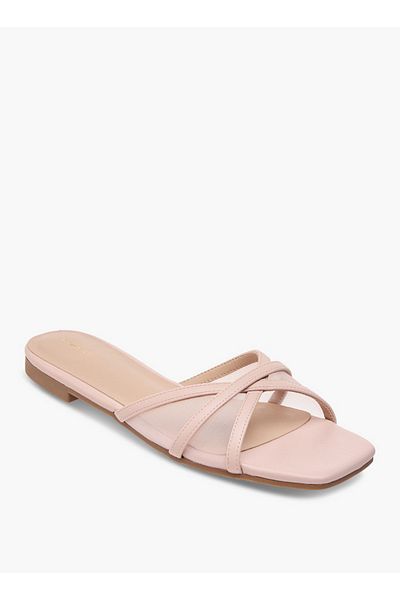 Flora Bella by Shoexpress Mesh Detail Slip-On Cross Strap Sandals
