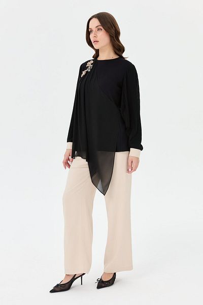 Esswaap Eliz Brooch Detailed Trousers Suit Black