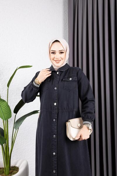 HARMAN BUTİK KADIN DÜĞMELİ PAMUK GABARDİN KAP