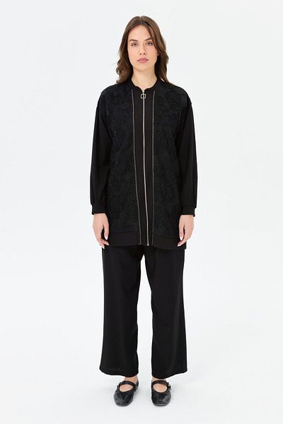 Esswaap Pearl Fastening Detailed Trouser Suit Black