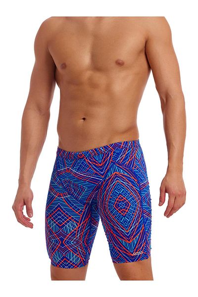 Funky Trunks Jam Frequency Men's Swimsuit – Knee Length Training Swimsuit