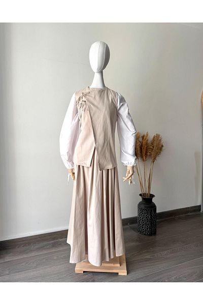 ALREMİYA Three Piece Hijab Suit with Shirt, Vest and Skirt