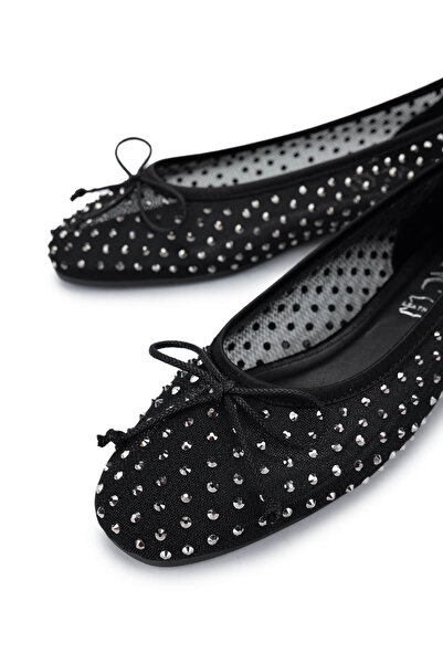 Tamer Tanca Kadın Hakiki Deri Siyah Babet Ayakkabı