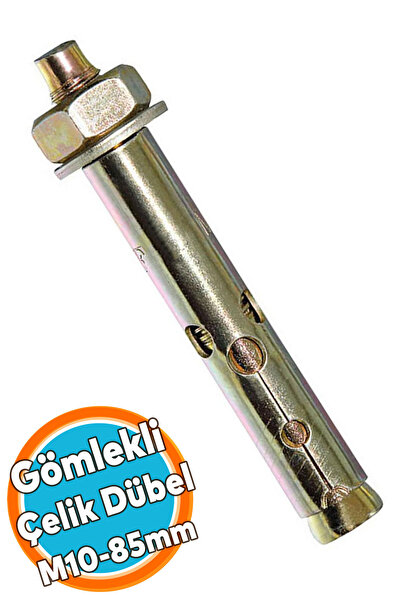 NZB Saplamalı Dübel Gömlek Çelik Dübel M10x85 mm Raf Montaj Bağlantı Zemin Mo...