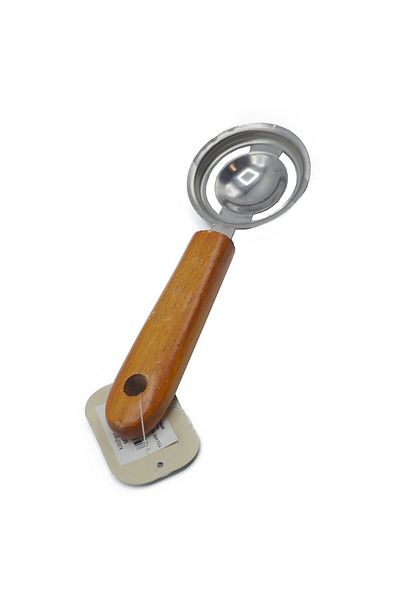 Generic Stainless Steel Egg Yolk Separator with Wooden Handle