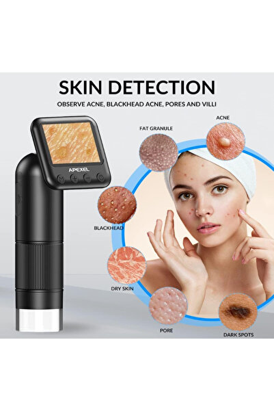 APEXEL 800X Dijital Mikroskop - 2" LCD Ekranlı Elde Taşınabilir Madeni Para, Pul, Mücevher İncelemesi için