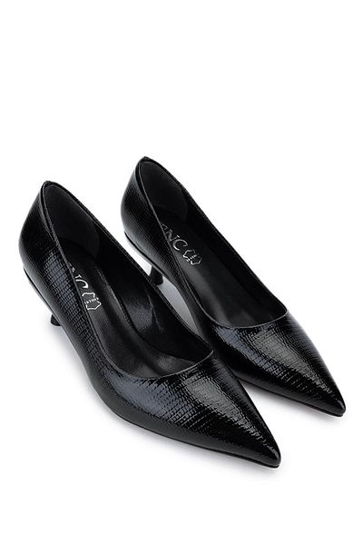 Tamer Tanca Women's Vegan Black Print Heeled Shoes