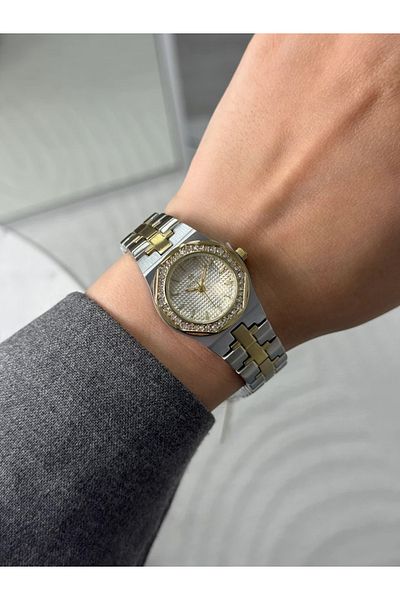 Homies Guaranteed Premium Women's Wristwatch Gold-Silver (White Dial) Rshms-186