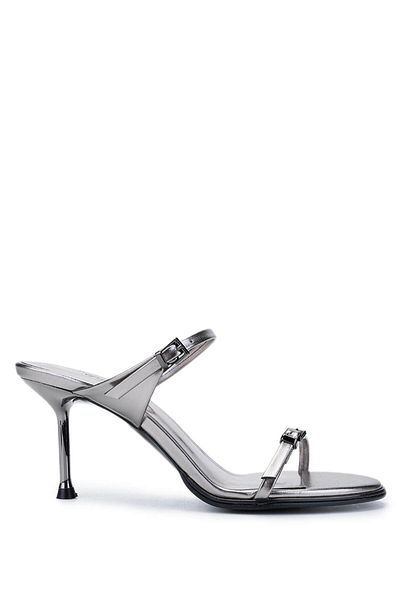 Tamer Tanca Mules - Gray - Stiletto Heels