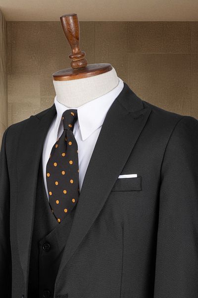 Sergio Ferraro Black Slim Fit Italian Style Men's Suit- Jacket Vest Pants Set