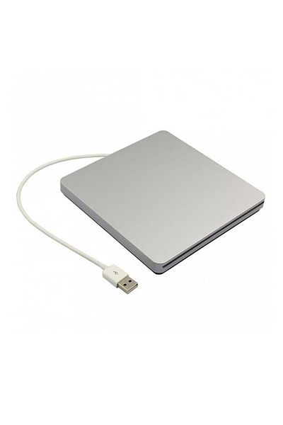 Apple USB SuperDrive, Compact, Supports CDs & DVDs, USB-A Connector – Silver