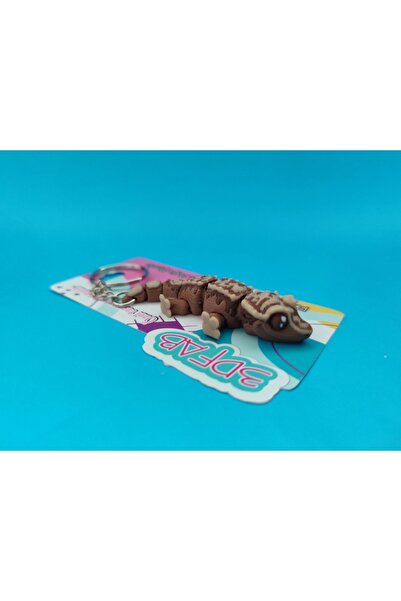 Minikbahcem Cute Patterned Gecko Keychain - 3D Printing Special Design