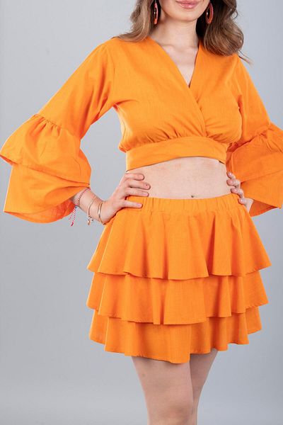 Bonitas Beachwear Βαμβακερό δεμένο Crop Melon