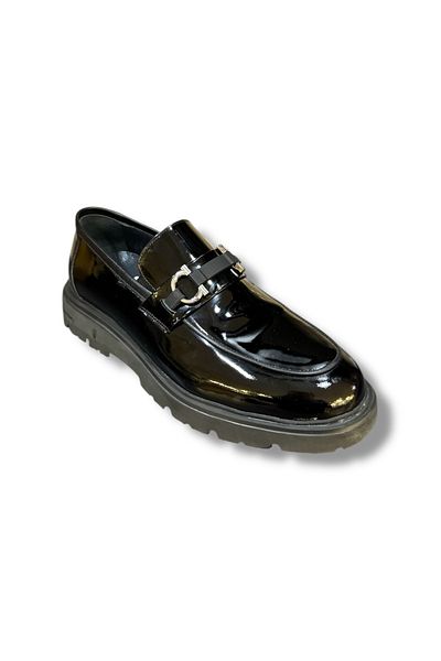 İdeal Fermend 706 Men's Eva Sole Comfortable Genuine Leather Patent Leather Classic Loafer Shoes