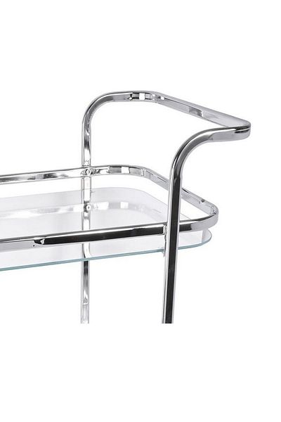 private house Taiwanese silver steel glass tea trolley