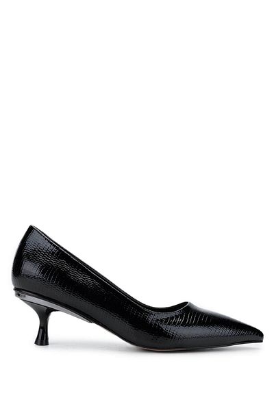 Tamer Tanca Women's Vegan Black Print Heeled Shoes