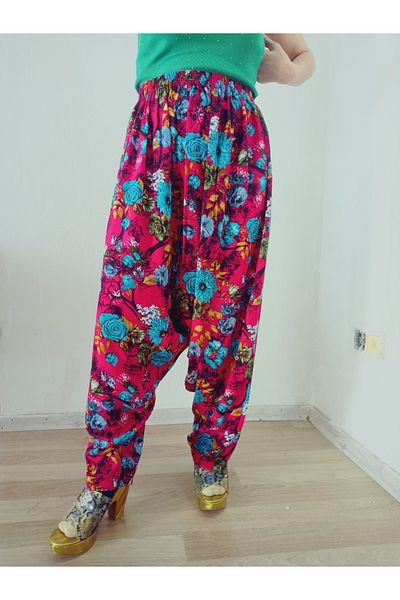 hoaryage Viscose Print Fabric Floral Print Baggy with Pockets 100% Cotton