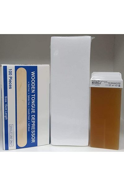 LA PERLA TECH Honey Wax Tube 100 ml (3) pieces-Wax Strips 100 pieces-Wax spatula 100Pieces